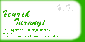 henrik turanyi business card
